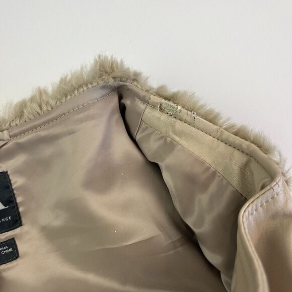 AX Armani Exchange Faux Fur Vest S Beige Mob Wife cabincore cozy soft girl - Picture 4 of 16
